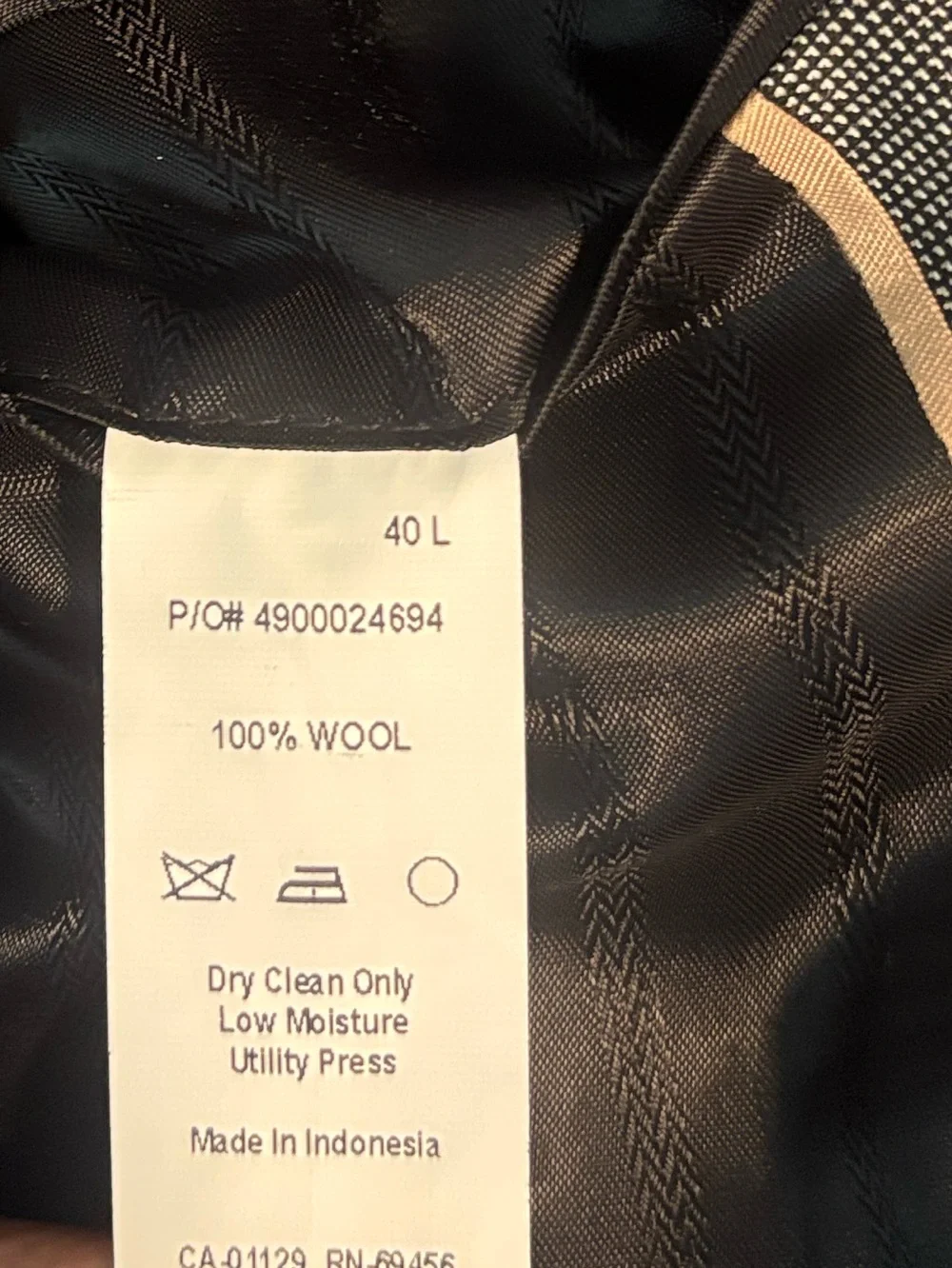 Calvin Klein Men's Gray 100% Wool Two-Button Career Wear Suit Jacket